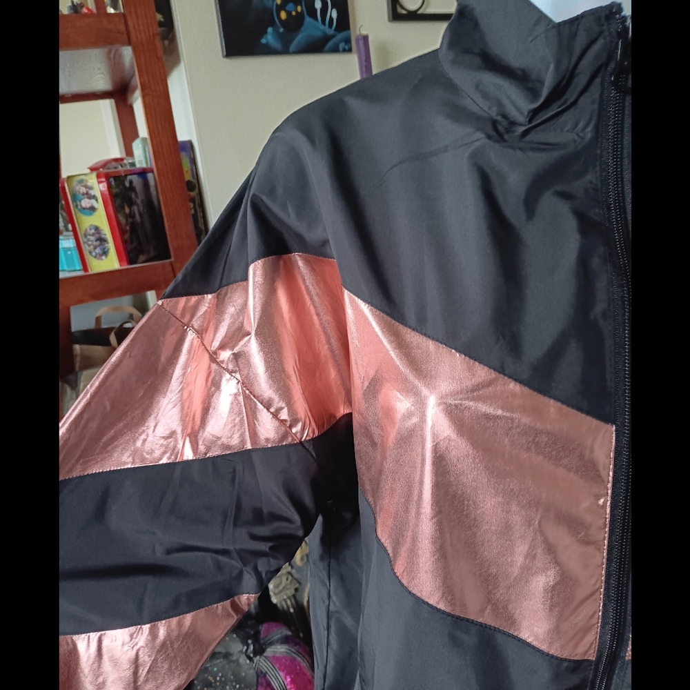 🖤 Zyia Active Black and Rose Gold Windbreaker Jacket Womens Small Moon - Picture 2 of 11
